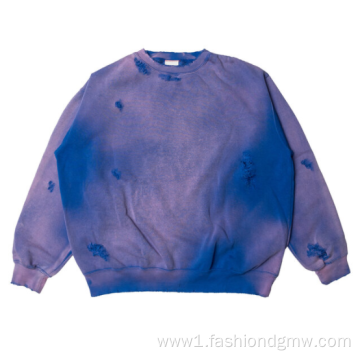 Sweatshirts Vintage Distressed Cotton Washed For Men